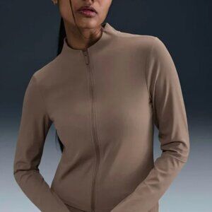 LIKE NEW! Nike Zenvy Women's Full-Zip Long-Sleeve Top in Mink Brown, Size Small